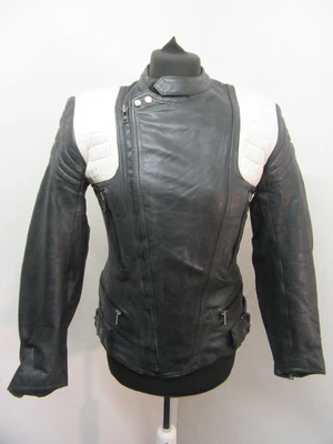 $72.63 • Buy VINTAGE 80's BLUE BIRD LEATHER PERFECTO MOTORCYCLE PUNK BIKER JACKET SIZE UKXS