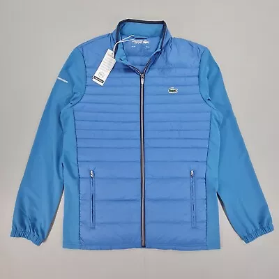 Lacoste  Mens Jacket Blue 50 Medium Puffer Full Zip Down Fill Blouson BH0081 • £80