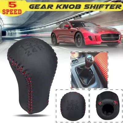 $19.99 • Buy 5 Speed Manual Gear Knob Stick Shift Leather Red Stitch Shifter For Lexus TRD AU