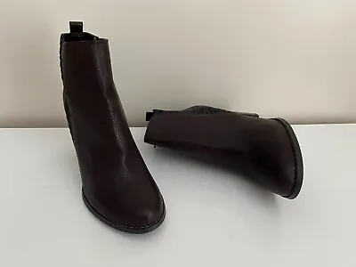 Kurt Geiger Miss KG Ladies Dark Brown/Burgundy Synthetic Ankle Boots - Size 7 • £12.99