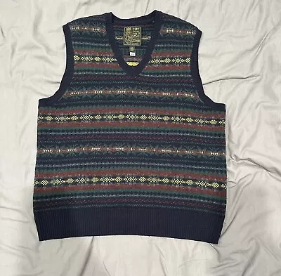 Vintage Polo Ralph Lauren Fair Isle Sweater Vest Mens Medium Multicolored • $99.99