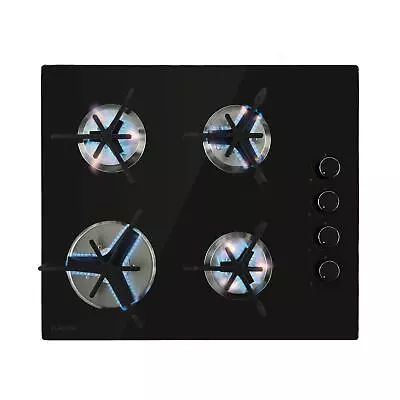 Gas Hob 60 Cm 4 Burner Glass Ceramic Double Gas Cooker Hob Gas Burner Hob Black  • £194.16