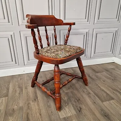 Antique Style Wooden Windsor Spindle Bow Back Carver Smokers Captains Arm Chair • £99.99