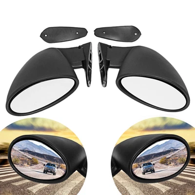 $37.99 • Buy 1Pair Universal Classic Car Door Side View Mirror & Matte Black Gaskets Vintage