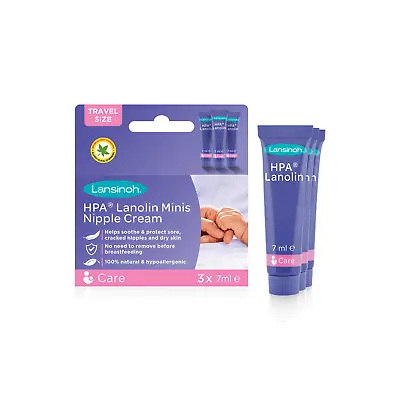 Lansinoh HPA Lanolin Minis Nipple Cream - 3 X 7ml Breastfeeding Mum Mum-to-be • £11.99