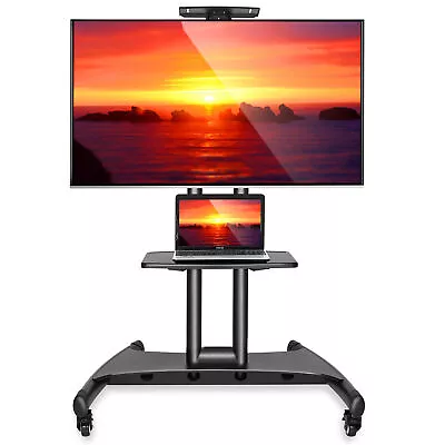 OPEN BOX - TV Stand Mobile Cart With Wheels For Flat Screen - Fits 40  - 60  • $71.99