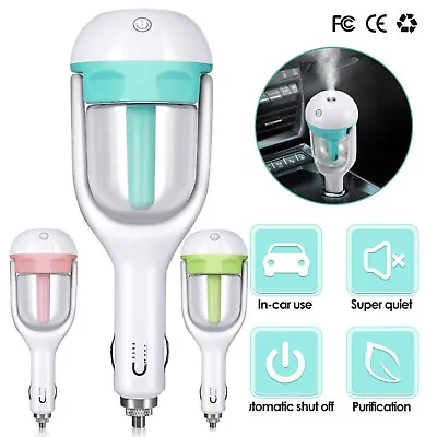 Mini Car Air Humidifier Essential Oil Diffuser Ultrasonic Aroma Mist Purifier • $21.49