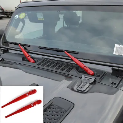 Red Front Window Windshield Wiper Blade Cover Trim For Jeep Wrangler JL JT 2018+ • $21.49