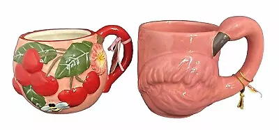 Summer Mugs Flamingo Cherry Bee Martha Stewart Price Per 1 Porcelain Ceramic • $16.99