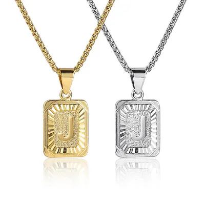 Gold Plated Initial Letter Pendant Necklace Alphabet Charm A-Z For Women Men • $7.78