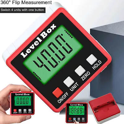 £13.69 • Buy Digital Inclinometer LED Magnetic Level Box Gauge Angle Meter Finder Protractor