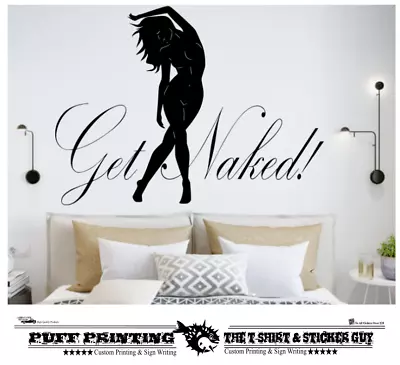 £6.99 • Buy Get Naked Bath Bathroom Shower Bedroom Wall Art Vinyl DecalsGIFT Stickers