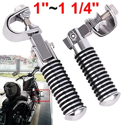 1  1-1/4  Highway Foot Pegs Rests Crash Bar For Harley Touring Fatboy Motorcycle • $33.20