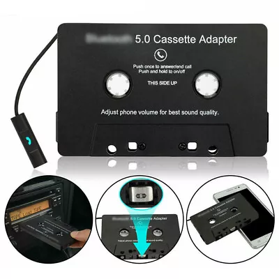 Car Bluetooth 5.0 Audio Stereo Cassette Tape Adapter To Aux For Iphone Samsung • £16.14