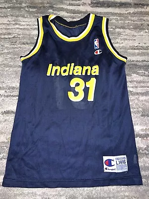 Vintage Youth Champion Reggie Miller Indiana Pacers Blue  Jersey Large 14/16 • $45