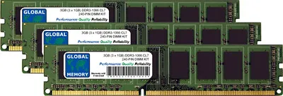 3GB (3 X 1GB) DDR3 1066MHz PC3-8500 240-PIN DIMM MEMORY RAM KIT FOR DESKTOPS/PCS • £39