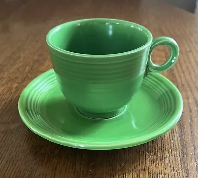 Vintage Medium Green Fiestaware Tea Cup And Saucer Fiesta Ware • $14.99