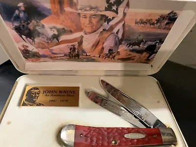 $95 • Buy Case XX Knife… John Wayne Commemorative Edition 1907- 1979- Red Bone