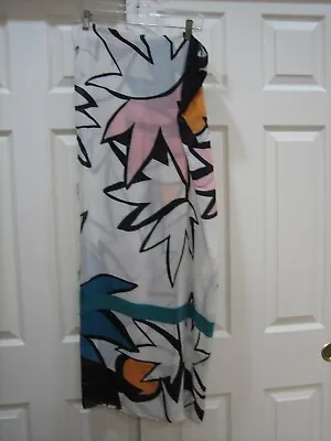 Galeries Lafayette 100% Model Abstract Print On White Shawl/wrap Scarf 42  X 68  • $45
