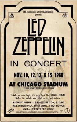 $11.44 • Buy Led Zeppelin Band Concert Page Plant Jones Bonham 8.5x11 Photo Picture Poster