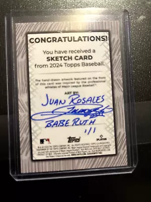 2024 Topps Babe Ruth Sketch Card 1/1 • $1500