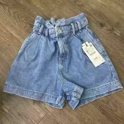 Zara Women's Baggy Denim High Waist Shorts Size 0 NWT • $16.99