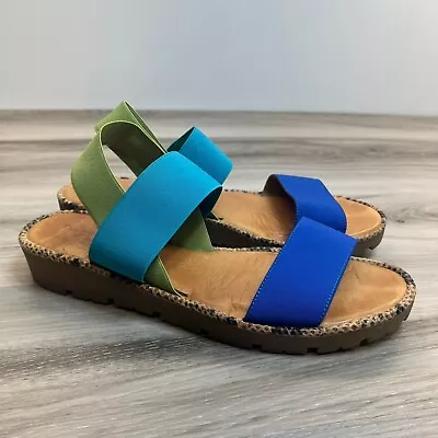 Women's Sandals The Flexx Strappy Stretch Flat Slip On Size US 11 Made In Egypt • $30.70