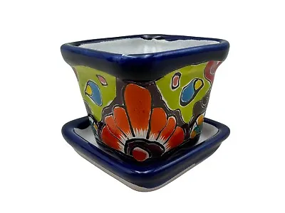 Talavera Mini Planter Pot With Saucer Mexican Pottery Home Decor Hand Painted • $19