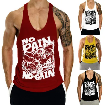 £7.91 • Buy Mens Gym Vest Sleeveless Tank Tops Training BodyBuilding Vests Muscle T Shirts