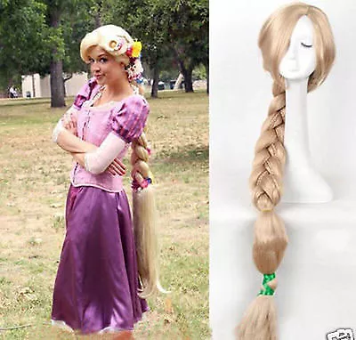 Tangled Wig Long Blonde Handcraft Braid Cosplay Wig Women 100cm • £24.60