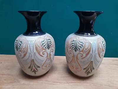 A Pair Of Antique Langley Mill Vases - 20 Cm High • £15