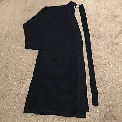 Mens Dressing Gown Cotton Navy Blue Size L Marks And Spencers • £8