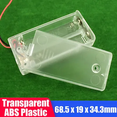 2 X AA Battery Holder Box Case Transparent Enclosed Clear With On/Off Switch • $2.95