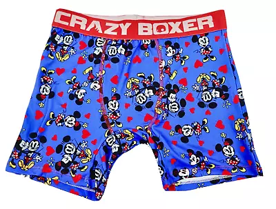 Crazy Boxer Mickey Minnie Mouse  Boxer Shorts Mens Size M Blue • $26.98