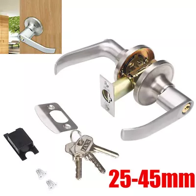 👍 Door Lever Handle With Lock And Key For Left And Right Handed Doors Keyed • $12.99