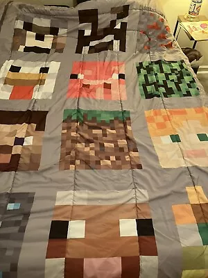 2020 Minecraft Twin Bedding Set Reversible Comforter Sheets Drape • $49.99