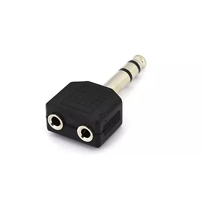 £3.99 • Buy 6.3mm 1/4  Stereo Jack Plug To 2x 3.5mm Stereo Jack Sockets Y Splitter Adaptor