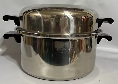 Amway Queen 3-Ply 18/8 Stainless Egg Poacher 5 Quart Dutch Oven With Dome Lid • $110.38