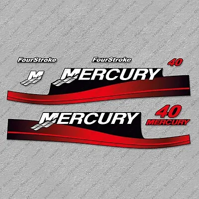 Mercury 40 Hp 4-Stroke 3-Cylinders Carburetor 1999-2005 Outboard Engine Decals • $49.49