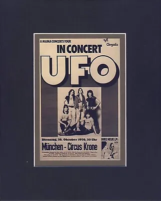 8 X 10  Black Matted Rock N Roll Concert Advert Art: UFO In Concert Live • $15.90