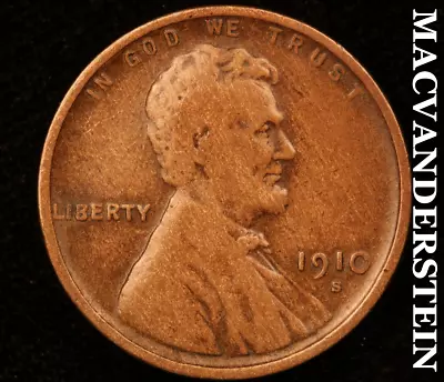 1910-S Lincoln Wheat Cent - Scarce  Semi-key  Better Date  #U6673 • $10.50