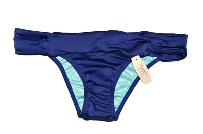 Victoria's Secret Blue Cheeky Brazilian Swim Bottom Small S NEW Beach Bikini Its • $24.95