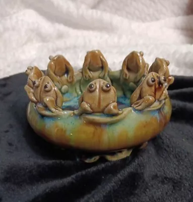 Vintage Majolica Pottery Frog Bowl • $48