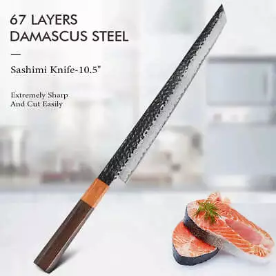 TURWHO 10.5  Fish Fillet Sushi Knife 67 Layer Damascus Steel Japanese Sashimi Ch • $154.64