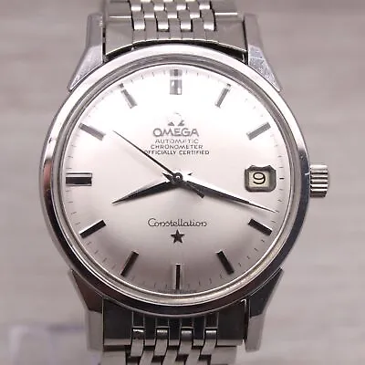 Vintage 1962 Omega Constellation 14902 Mens 34mm Steel Automatic Watch Rice Band • $1499.99