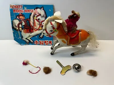 £19.66 • Buy Vintage Original Monkey Riding Horse Made In China Wind Up Toy With Box Top