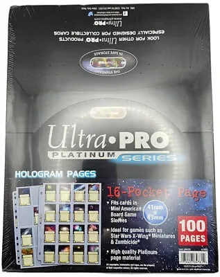 (100) Ultra Pro 16-Pocket Platinum Mini American Board Game Album Pages 41x 63mm • $49.99