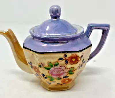 Vintage Japanese Lusterware Floral Teapot Made In Japan Flowers • $11.99