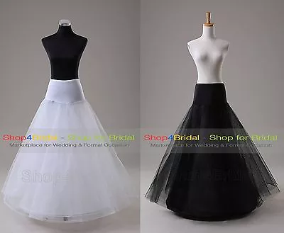 White/Blac​k A Line One Hoop Bridal Wedding Skirts Crinoline Petticoat Slips • $18.99