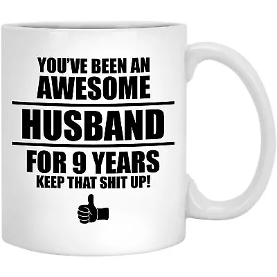 9th Wedding Anniversary Mug Coffee Cup 9 Year Gift For Husband Men Him Q-88S • $16.97